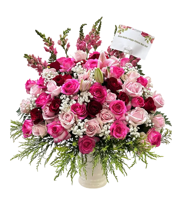festive-pink-snapdragon-rangkaian-bunga-meja-jakarta-chiara-florist1
